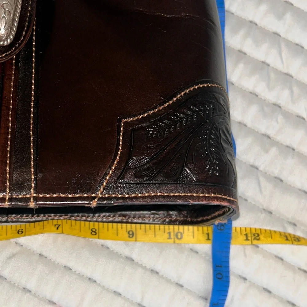 American West Brown Leather Shoulder Bag - Picture 13 of 13